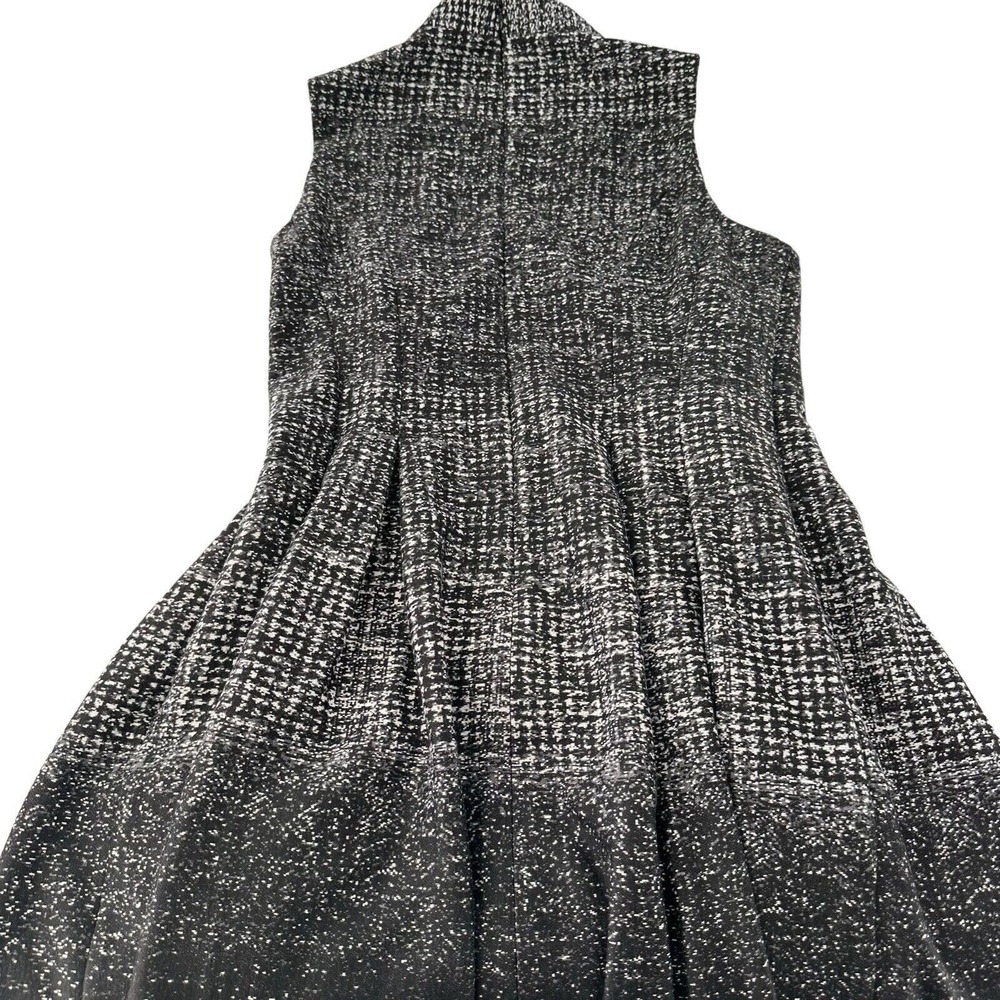 Vince Camuto Womens Black & White Sleeveless Fit & Flare Dress 12P Tweed Ombre - Picture 9 of 10